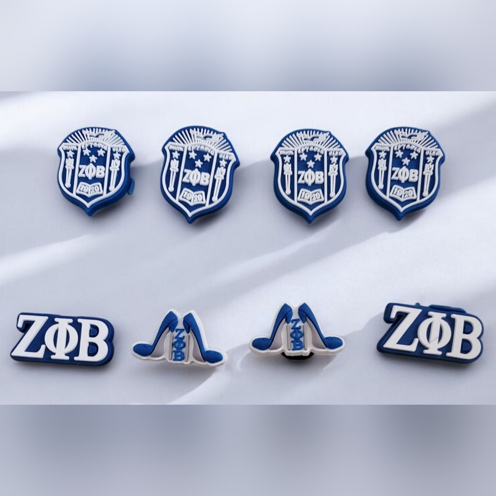 Zeta Phi Beta Croc Charm Bundle | Greek Life Jibbitz | Sorority Croc Accessories